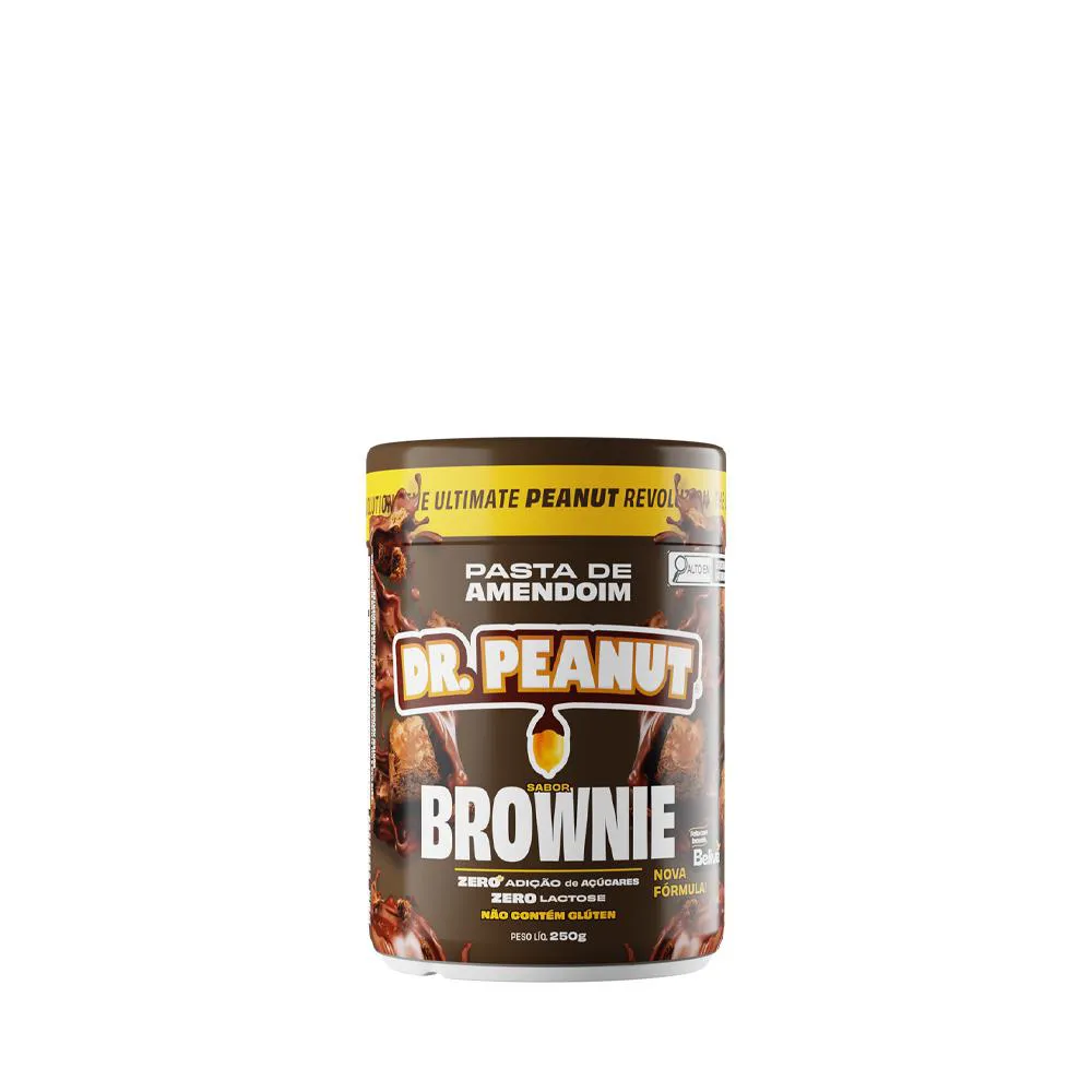 PASTA DE AMENDOIM C/ WHEY PROTEIN (TODOS OS SABORES) DR. PEANUT 250g  Brownie