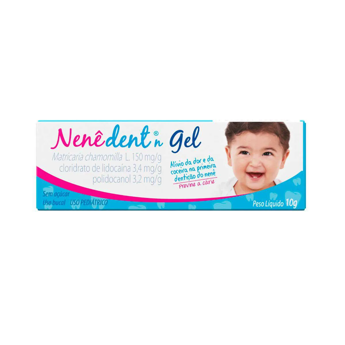 Nenê Dent 150mg/g + 3,4mg/g + 3,2mg/g Gel Sem Açúcar com 10g