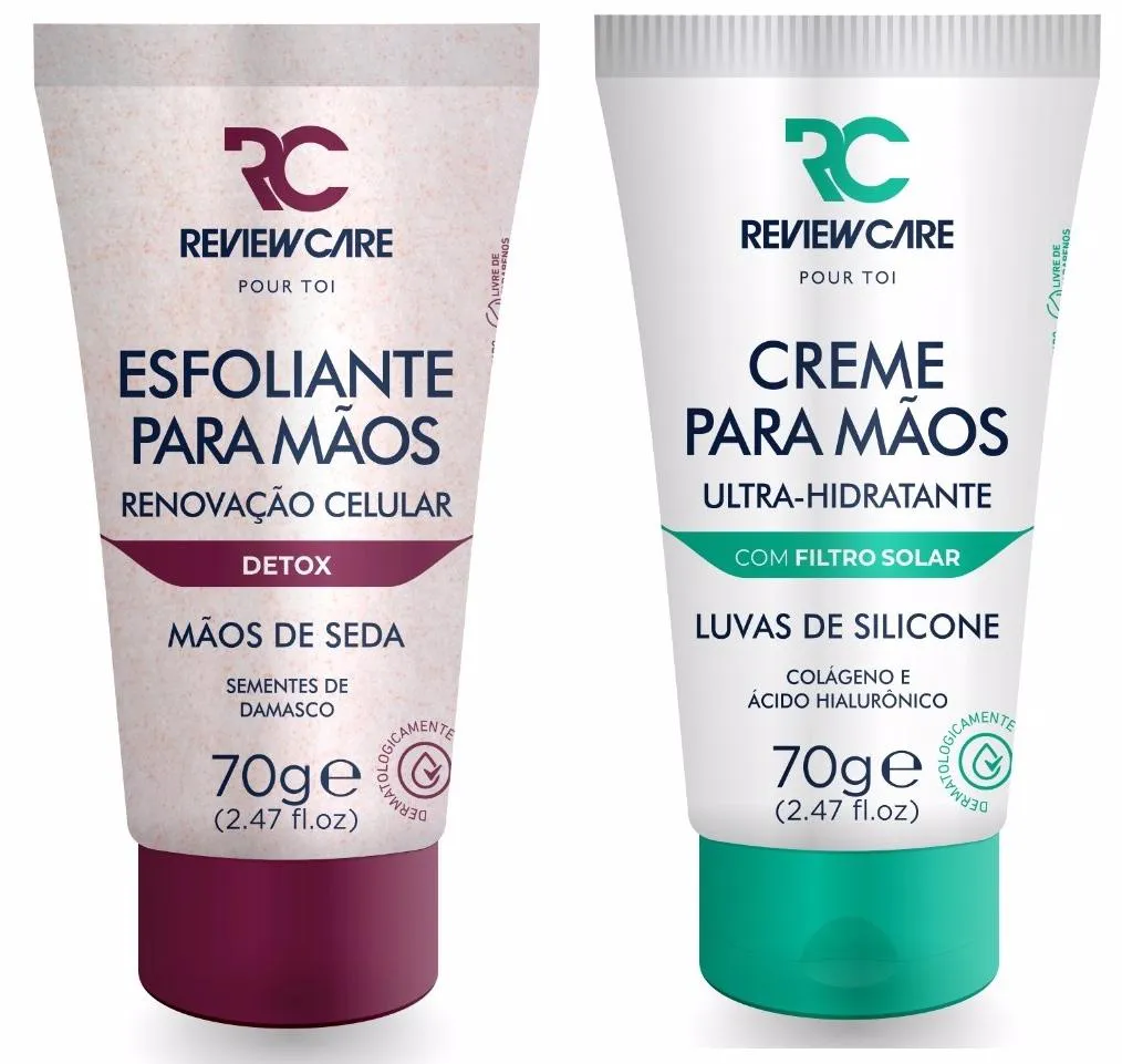 KIT CREME HIDRATANTE ESFOLIANTE PARA AS MãOS DE SEDA DETOX + CREME HIDRATANTE LUVA DE SILICONE 70G REVIEW CARE