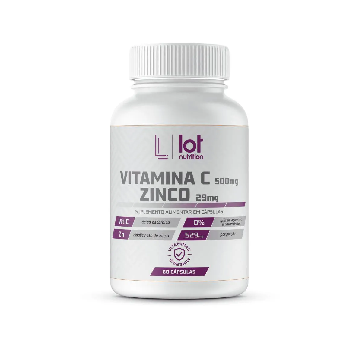 VITAMINA C 500MG + ZINCO 29MG 60 CáPSULAS LOT NUTRITION