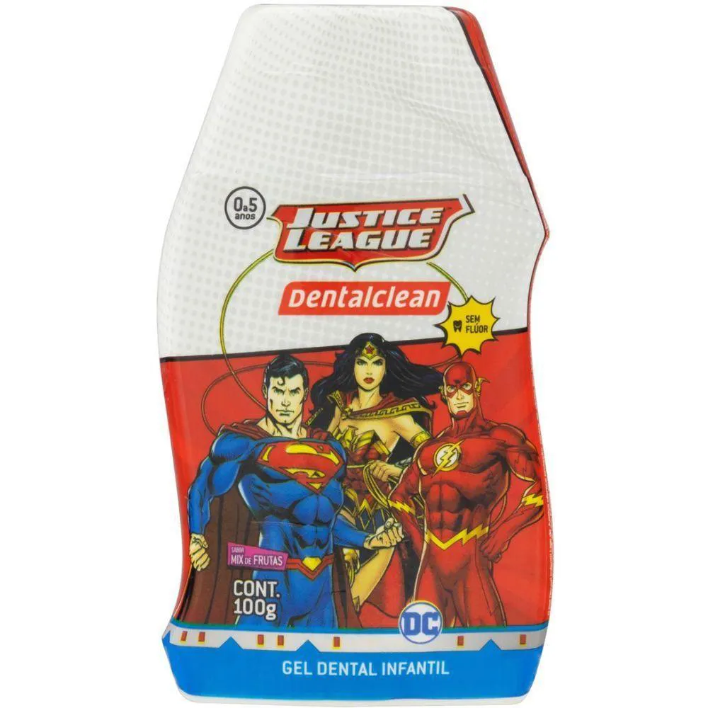 GEL DENTAL INFANTIL HERóIS DC - SEM FLUOR 100G - DENTALCLEAN