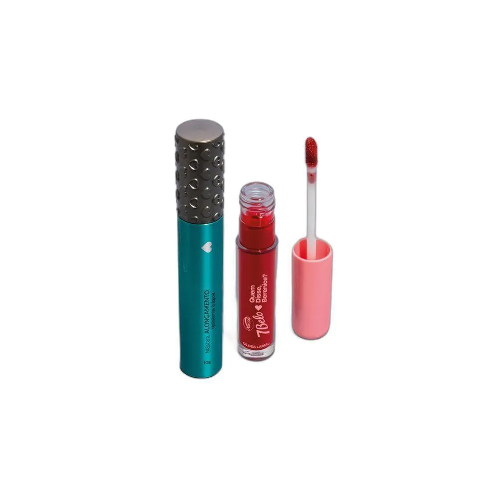 QUEM DISSE, BERENICE? KIT GLOSS LABIAL 7BELO 4ML + MáSCARA DE CíLIOS RESISTENTE À ÁGUA 10G