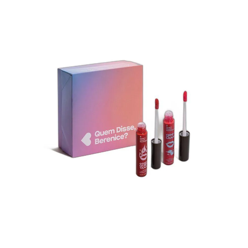 QUEM DISSE, BERENICE? KIT BALM LíQUIDO:ESQUENTA VERMELHO EM CHAMAS 4,6 ML + GELA ROSA GLACIAL 4,6ML