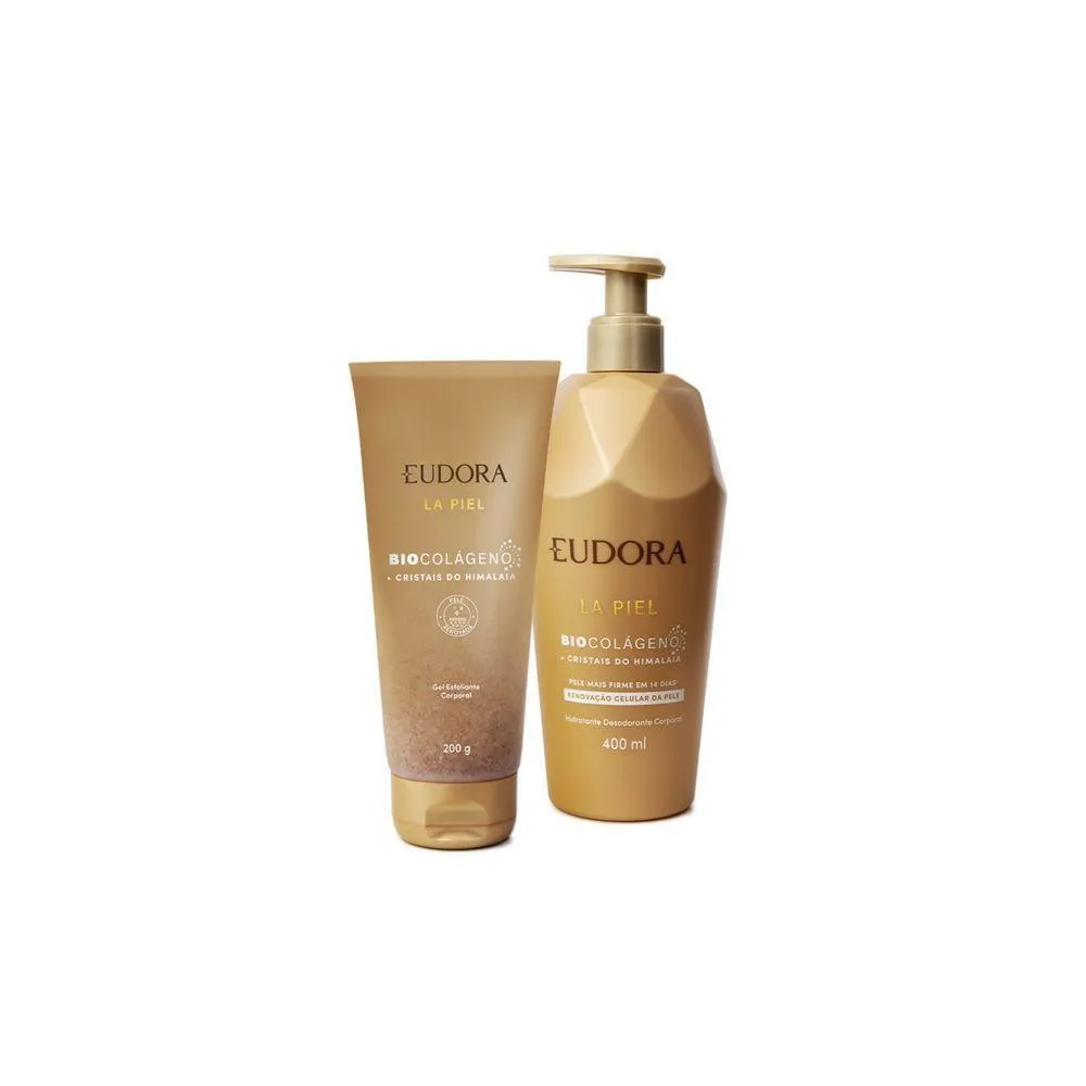 COMBO LA PIEL CRISTAIS DO HIMALAIA: GEL ESFOLIANTE CORPORAL 200G + HIDRATANTE CORPORAL 400ML
