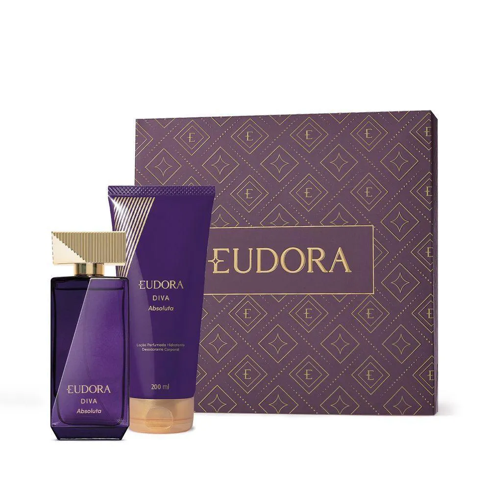 COMBO EUDORA DIVA ABSOLUTA: DESODORANTE COLôNIA 100ML + LOçãO CORPORAL 200ML + CAIXA PRESENTEáVEL