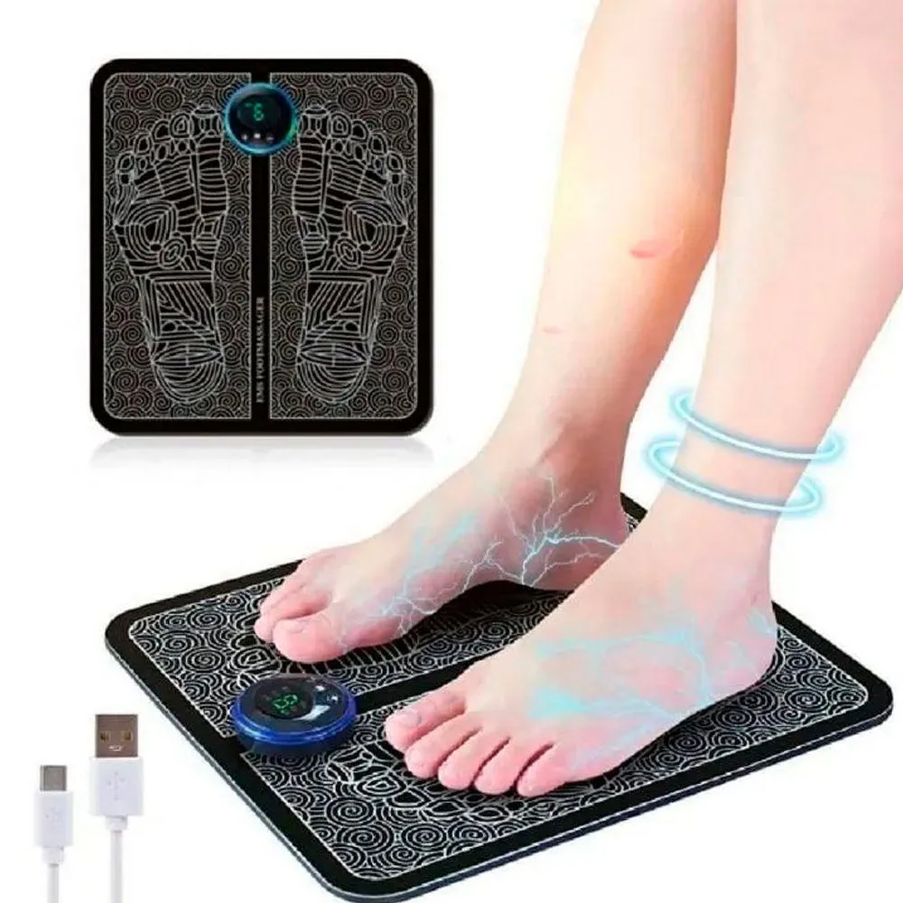 TAPETE TERAPIA RELAXANTE MUSCULAR MASSAGEADOR ELéTRICO PARA OS PéS CARREGAMENTO USB