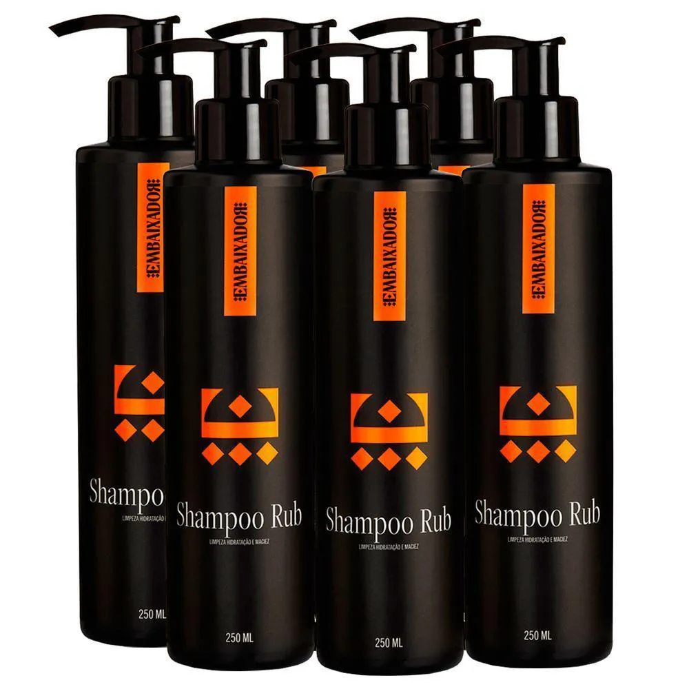 KIT 06 SHAMPOO PARA CABELO RUB EMBAIXADOR 250ML