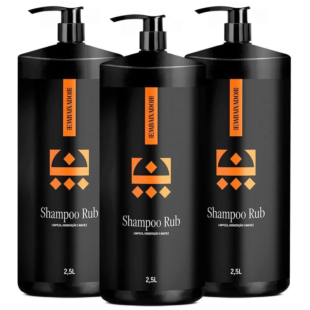 KIT 03 SHAMPOO PARA CABELO RUB EMBAIXADOR 2,5L