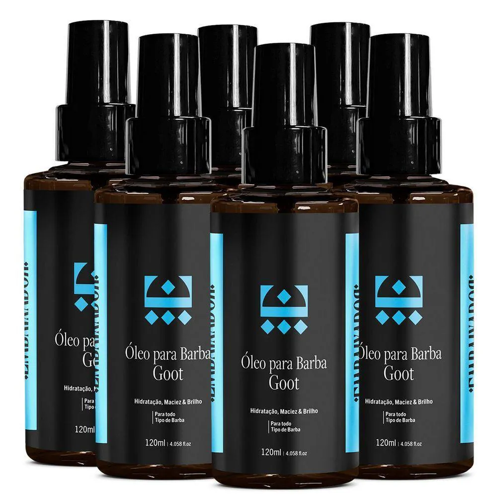 KIT 6 ÓLEO HIDRATANTE PARA BARBA GOOT EMBAIXADOR 120ML