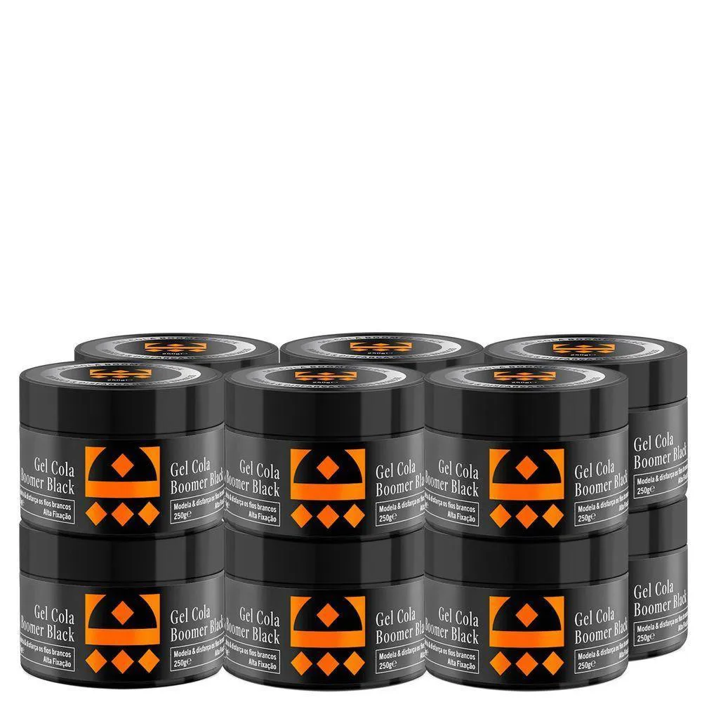 KIT 12 GEL COLA BOOMER BLACK EMBAIXADOR 250G