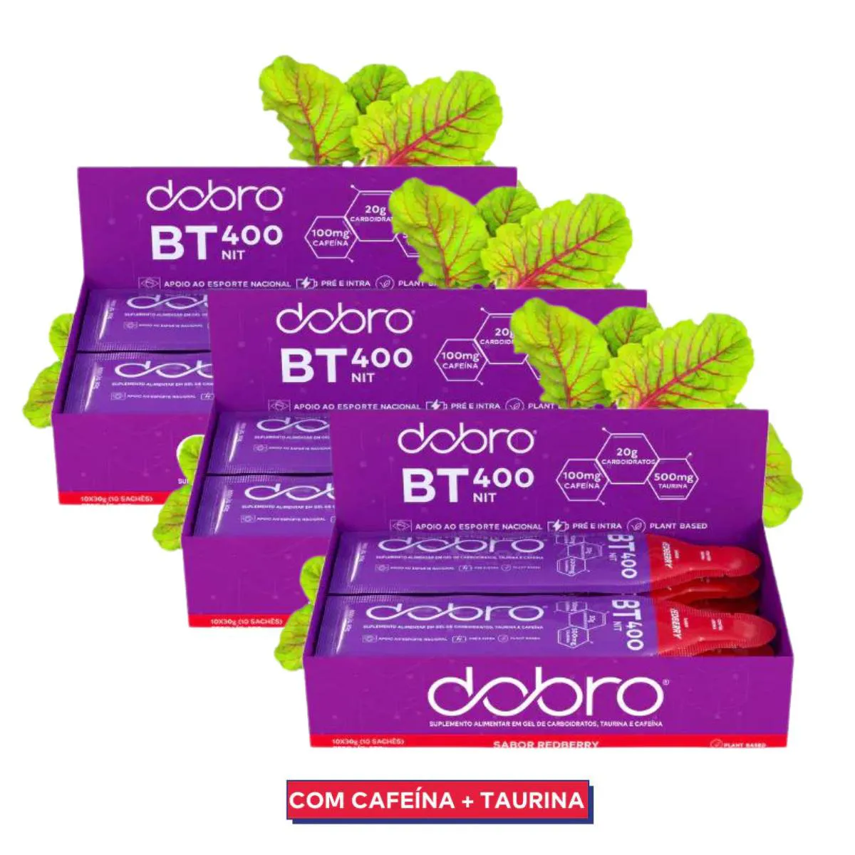 3X GEL BT NITRATO DOBRO SABOR REDBERRY 10 UNIDADES 30G