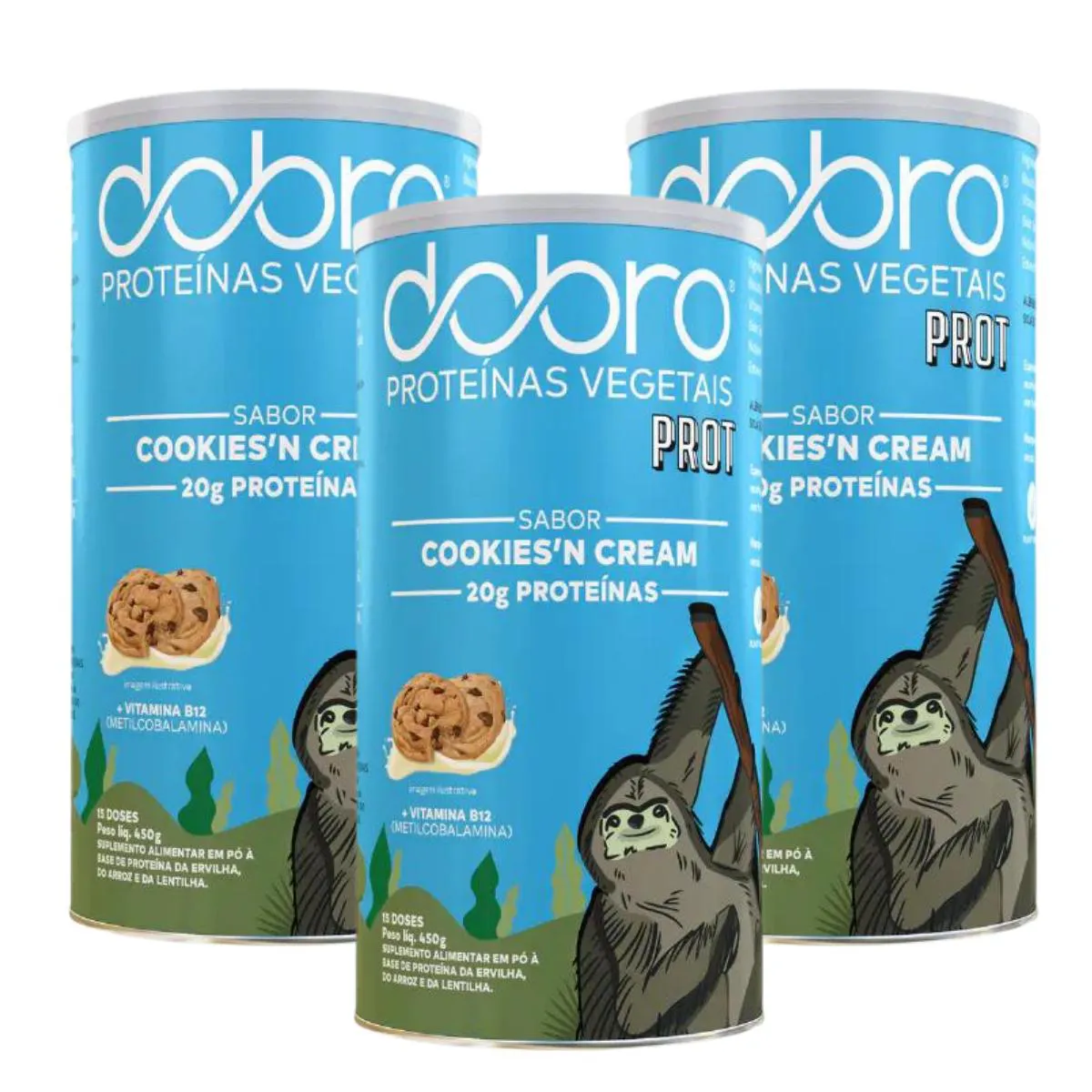 3X PROTEíNA VEGANA PROT DOBRO COOKIES 450G