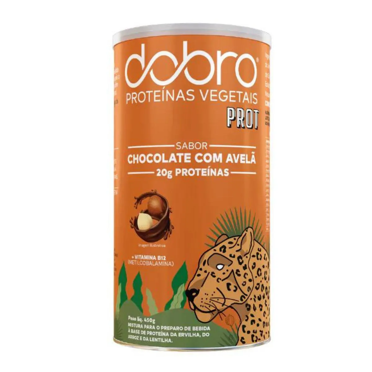 PROTEíNA VEGANA PROT DOBRO CHOCOLATE COM AVELã 450G Chocolate E Avelã