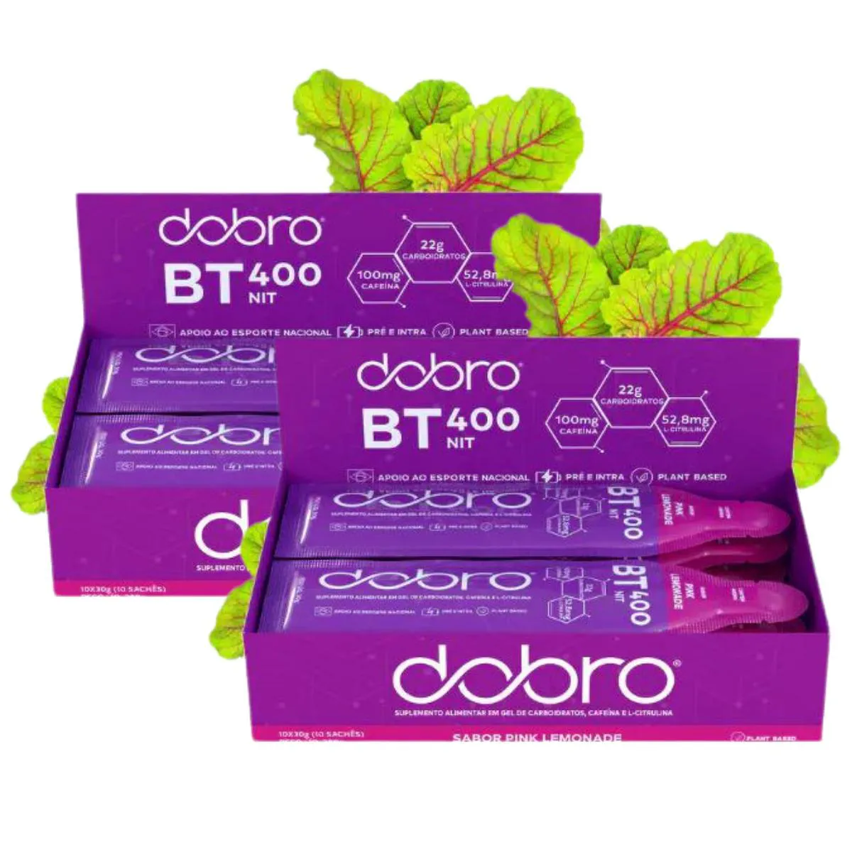 2X GEL BT NITRATO COM CITRULINA SABOR PINK LEMONADE 10 UNIDADES 30G