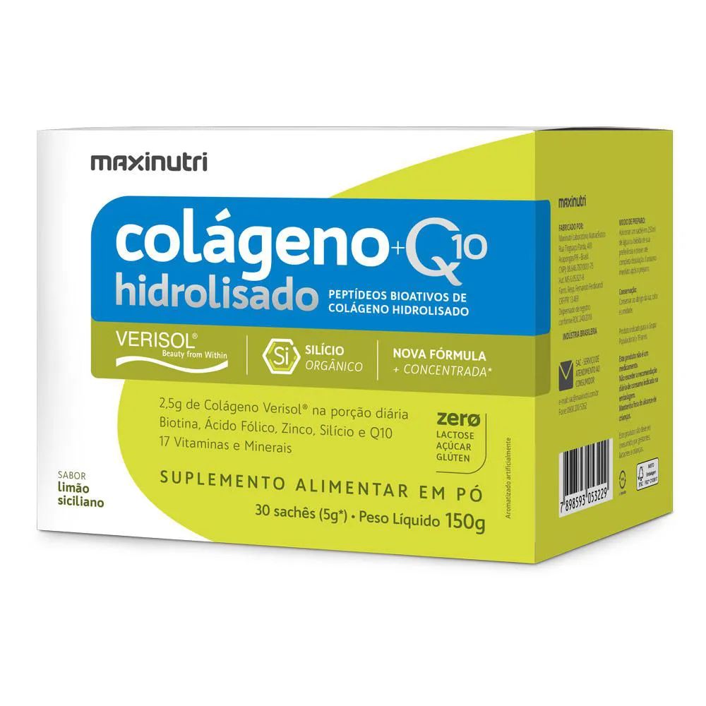COLáGENO VERISOL SACHêS LIMãO SICILIANO + COENZIMA Q10 MAXINUTRI