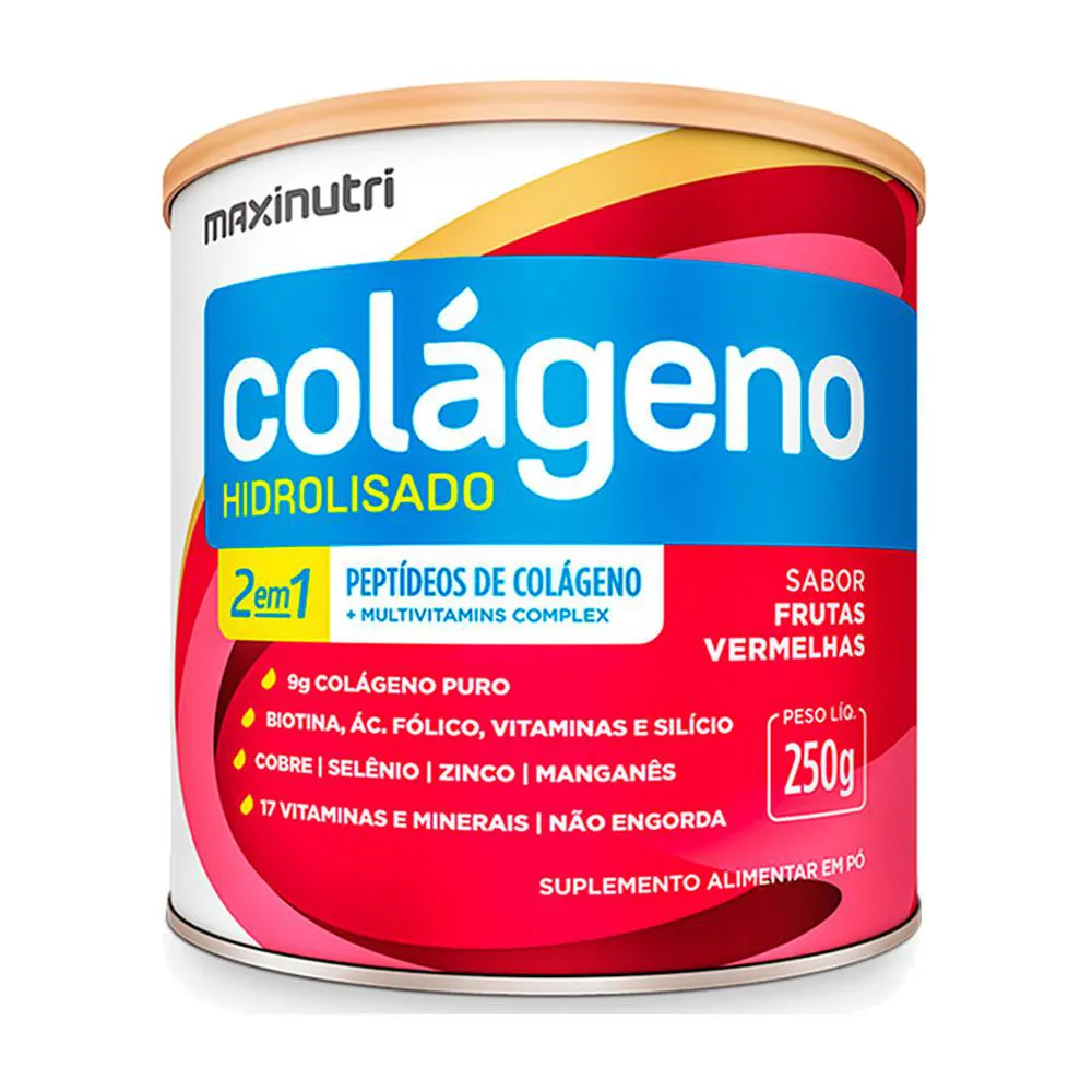 COLAGENO HIDROLISADO SABOR FRUTAS VERMELHAS LATA 250G MAXINUTRI