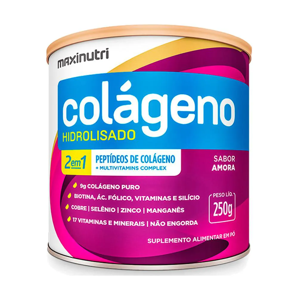 COLAGENO HIDROLISADO SABOR AMORA LATA 250G MAXINUTRI