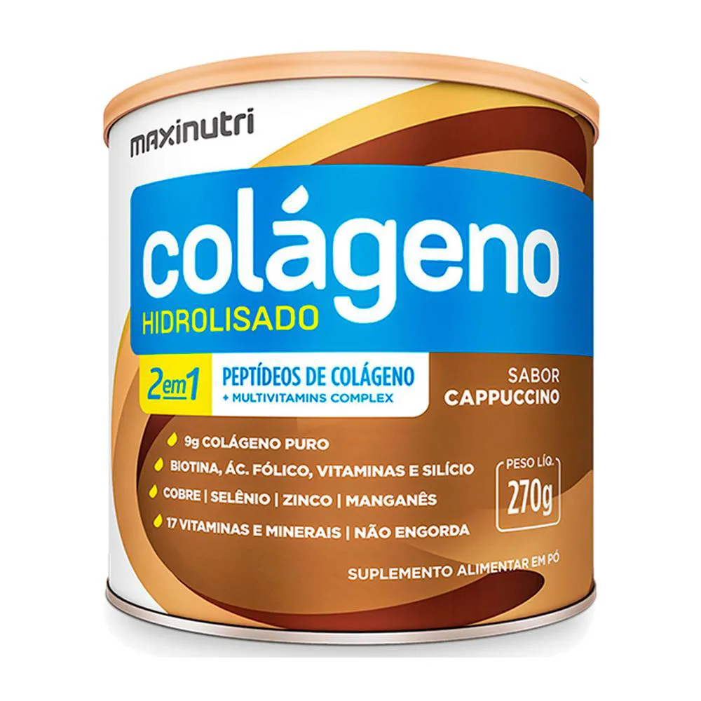Colágeno Hidrolisado 2 em 1 Maxinutri 270g Cappucino

