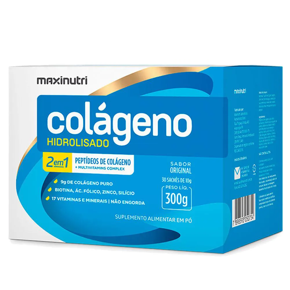 COLAGENO HIDROLISADO 30 SACHêS SABOR ORIGINAL MAXINUTRI