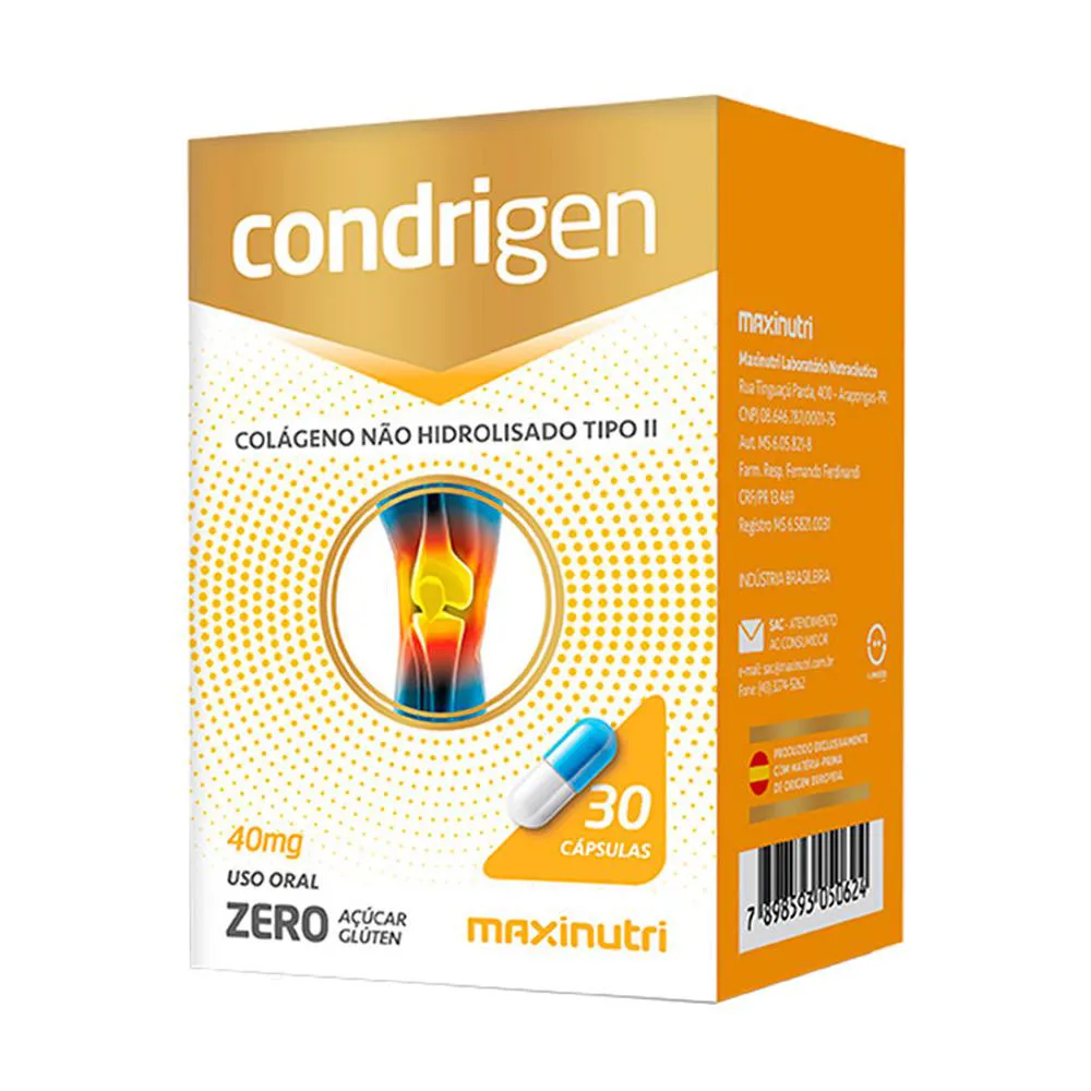 CONDRIGEN COLáGENO TIPO 2 COM 30 CáPSULAS MAXINUTRI