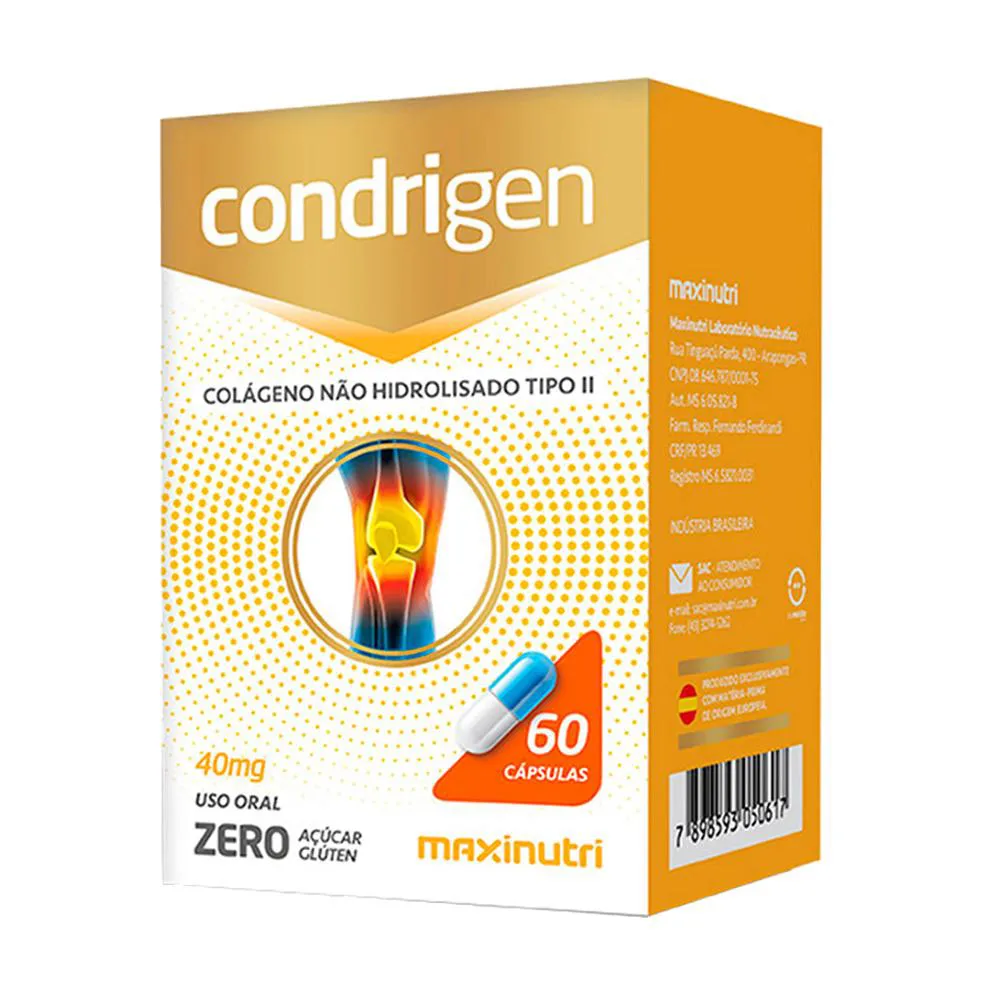 CONDRIGEN COLáGENO TIPO 2 COM 60 CáPSULAS MAXINUTRI