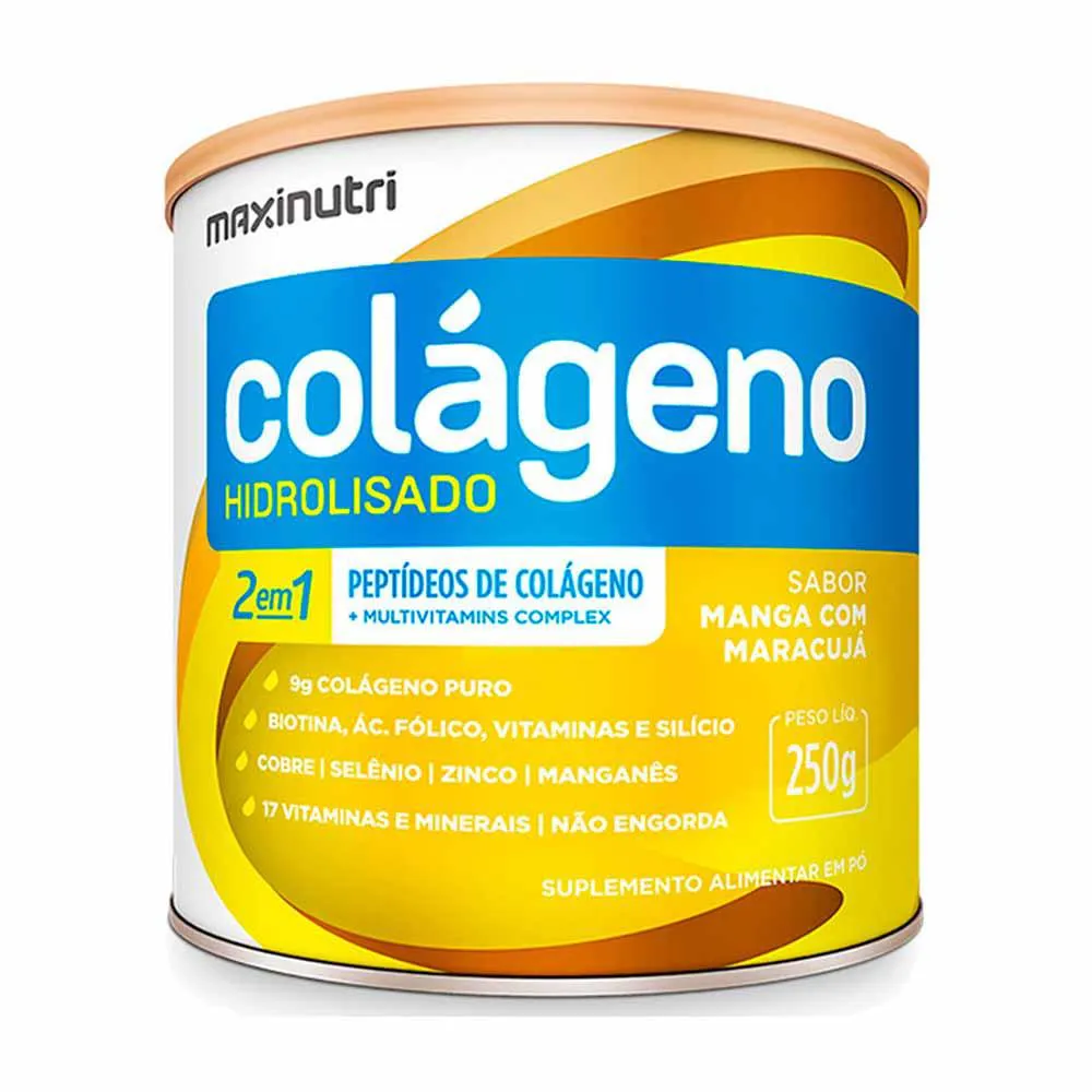 COLAGENO HIDROLISADO MANGA COM MARACUJá LATA 250G MAXINUTRI