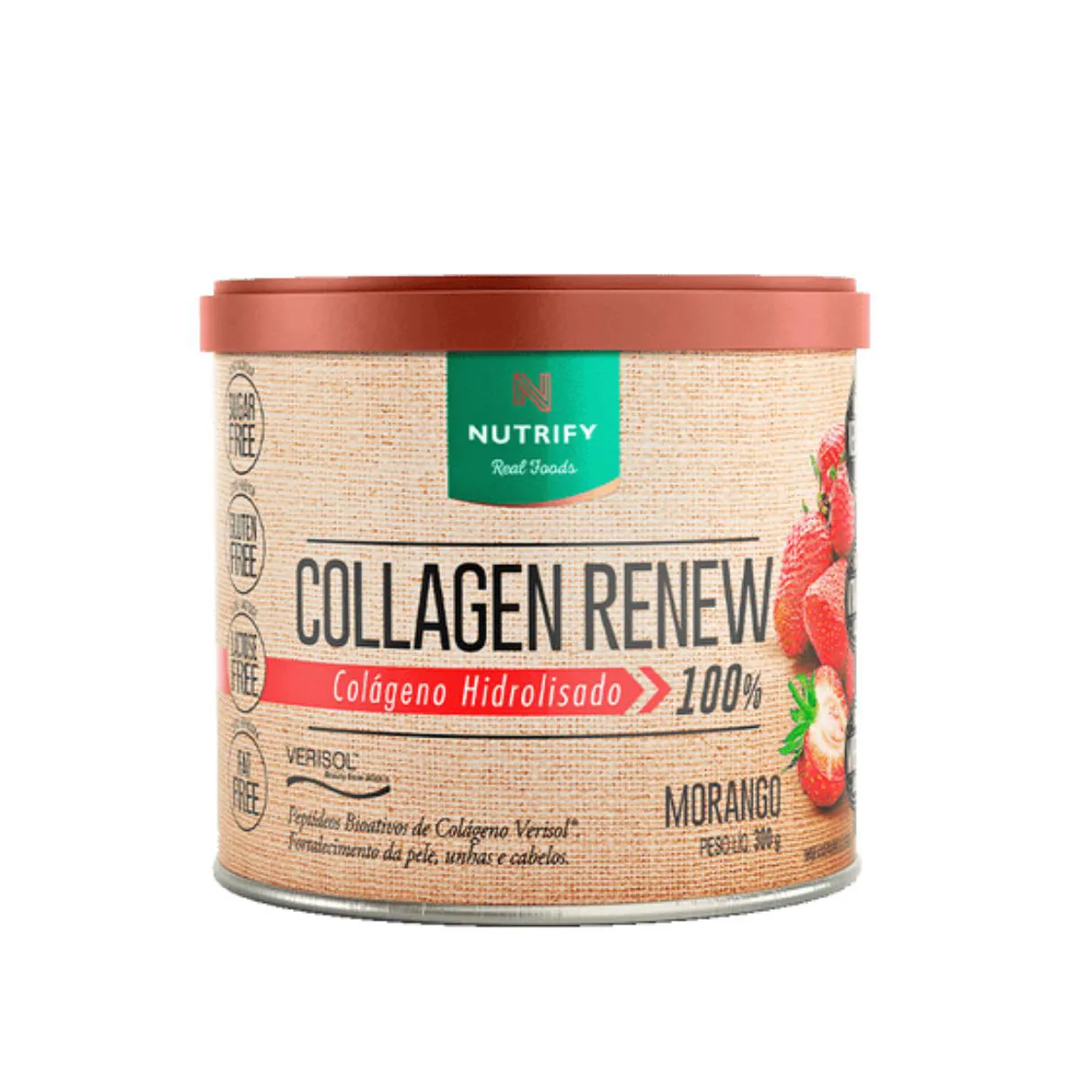 COLLAGEN RENEW HIDROLISADO SABOR MORANGO NUTRIFY 300G
