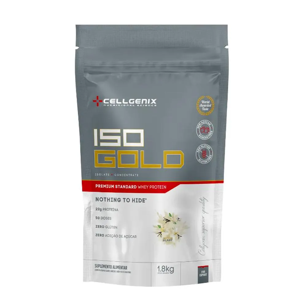 Whey Protein Iso Gold Premium Standard 1.8Kg Refil - Cellgenix Baunilha