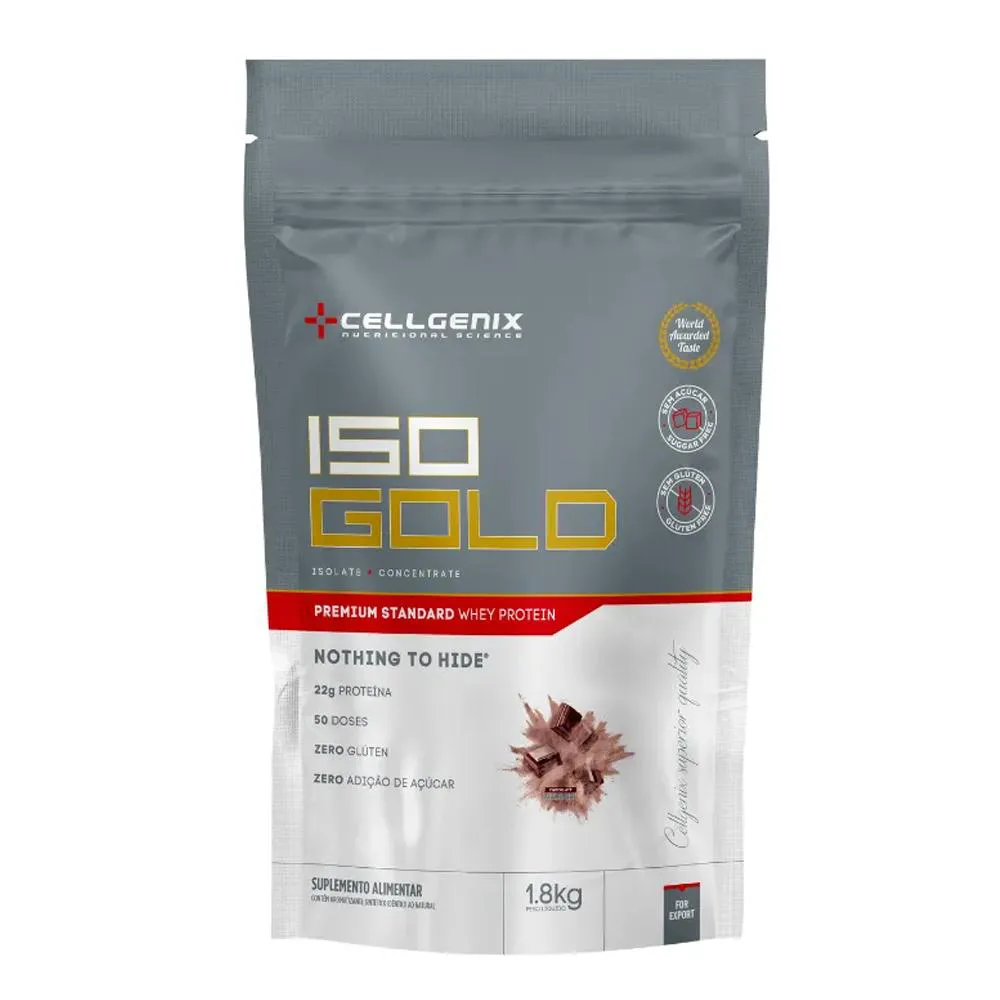 Whey Protein Iso Gold Premium Standard 1.8Kg Refil - Cellgenix Chocolate