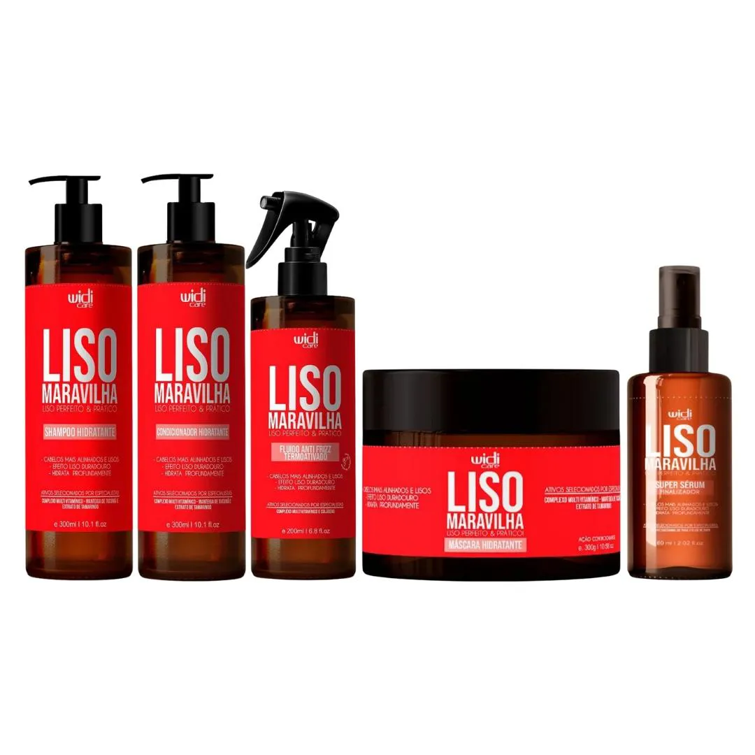 Kit Widi Care Liso Maravilha Shampoo Cond Fluido Masc Serum