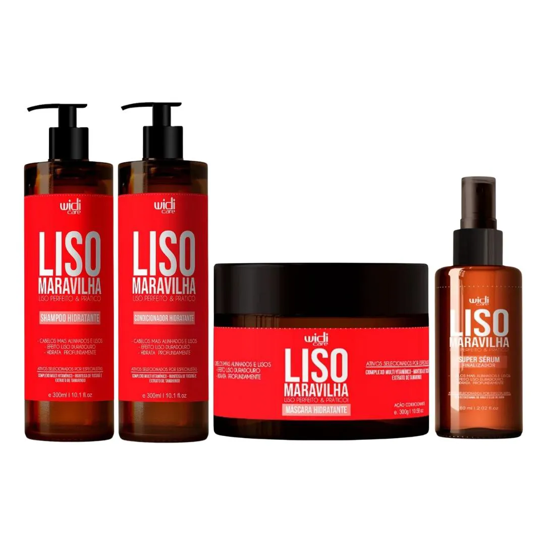 Kit Widi Care Liso Maravilha Shampoo Cond Mascara Serum