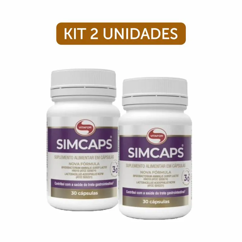 Kit 2X: Simcaps Probiótico Vitafor 30 Cápsulas
