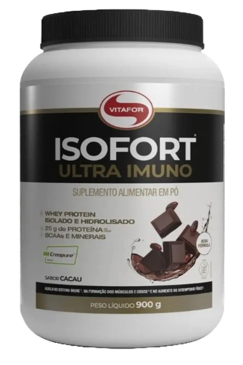Isofort Whey Protein Ultra Imuno Sabor Cacau Vitafor 900G