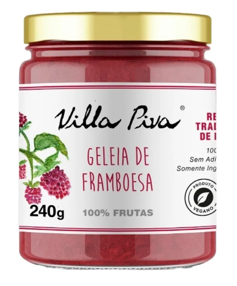 Geleia de Framboesa 100% Frutas Sem Adição de Açúcar Villa Piva 240G