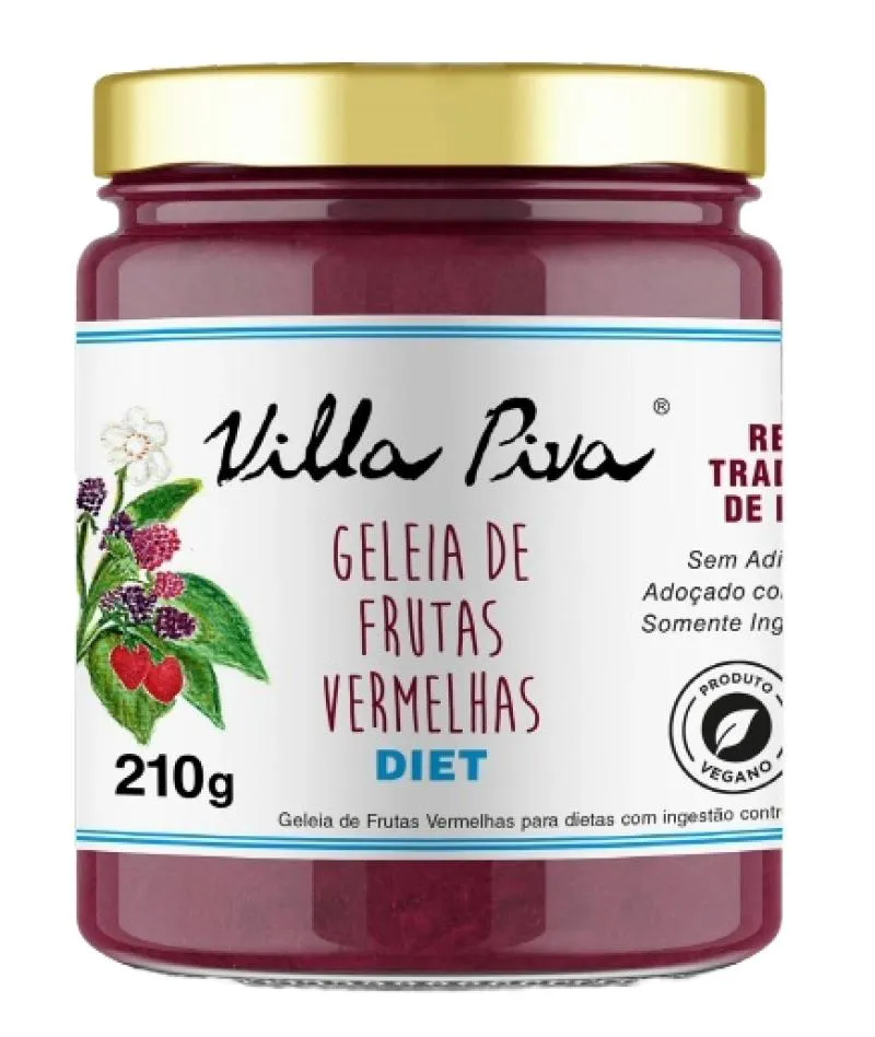 Geleia de Frutas Vermelhas Diet Villa Piva 210G