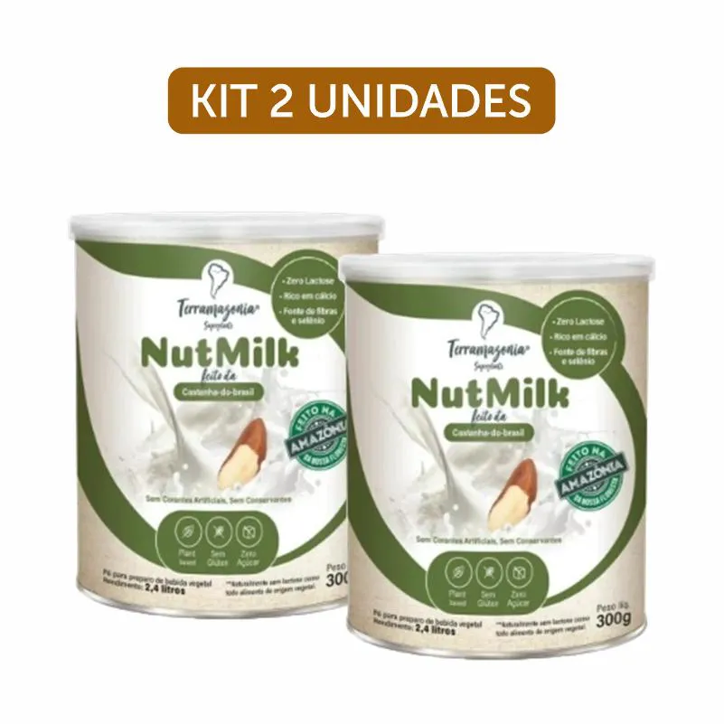 Kit 2X: Bebida Vegetal de Castanha Do Pará Em Pó Nutmilk Terramazônia 300G