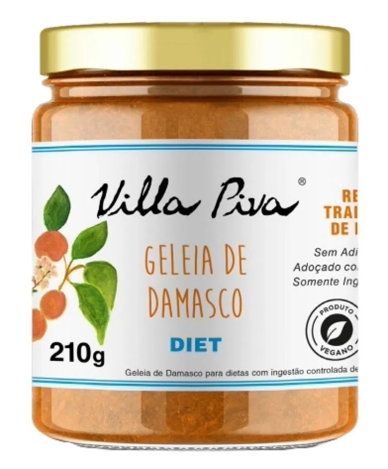 Geleia de Damasco Diet Villa Piva 210G