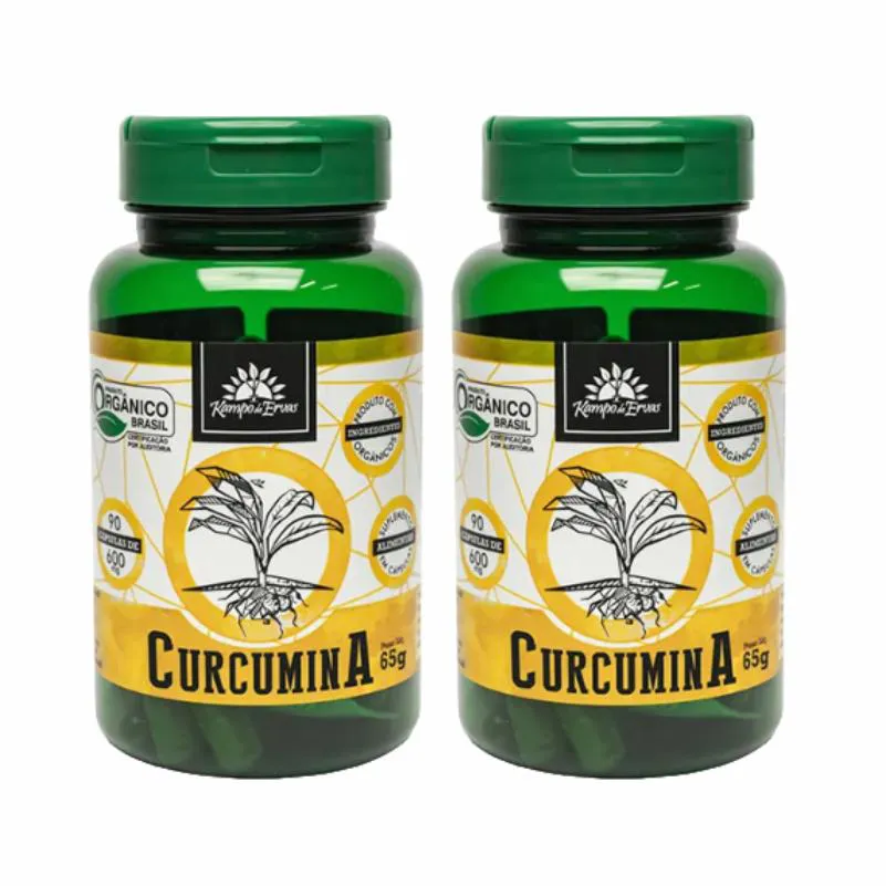 Kit 2X: Curcumina Orgânica 600Mg Kampo de Ervas 90 Cápsulas