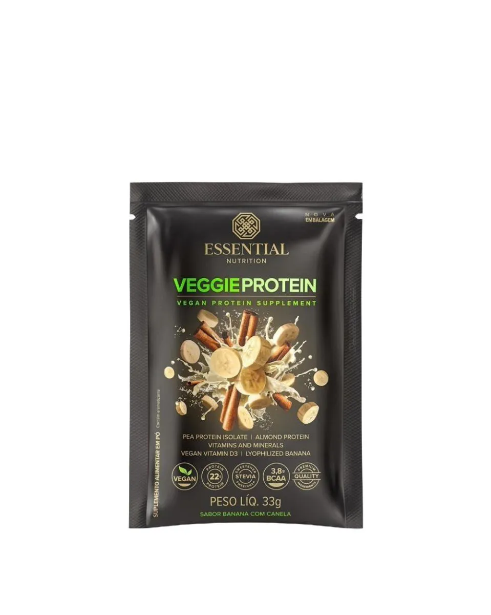 Veggie Protein Banana com Canela Sachê Essential Nutrition 33G