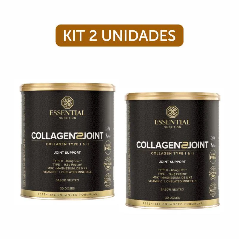 Kit 2X: Collagen 2 Joint Neutro Lata Essential Nutrition 300G