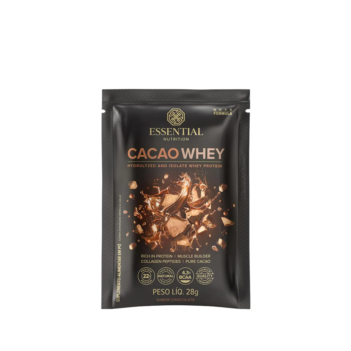 Cacao Whey Sachê Essential Nutrition 28G