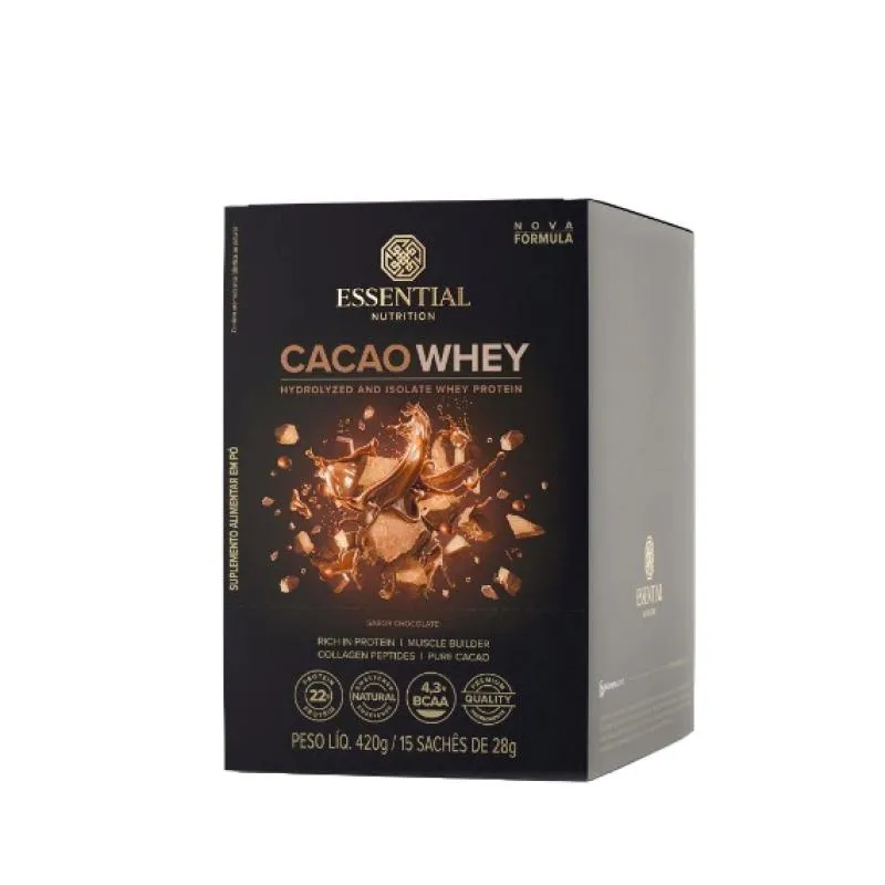 Cacao Whey 28G Essential Nutrition 15 Sachês