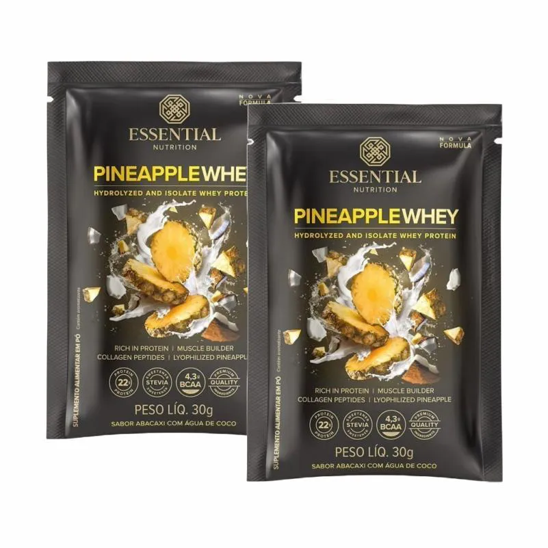 Kit 2X: Pineapple Whey Sachê Essential Nutrition 30G