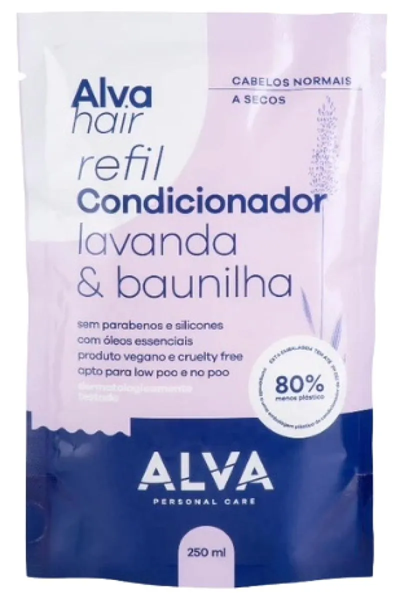 Condicionador Vegano Lavanda e Baunilha Refil Alva 250Ml