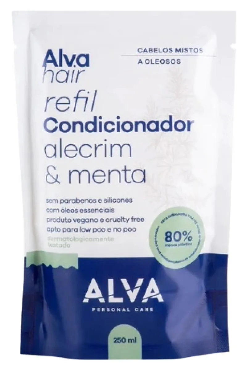 Condicionador Vegano Alecrim e Menta Refil Alva 250Ml