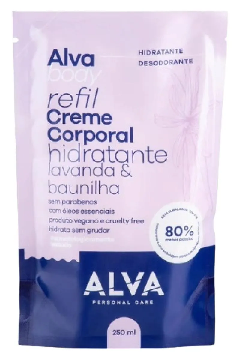 Loção Hidratante Corporal Lavanda e Baunilha Refil Alva 250Ml