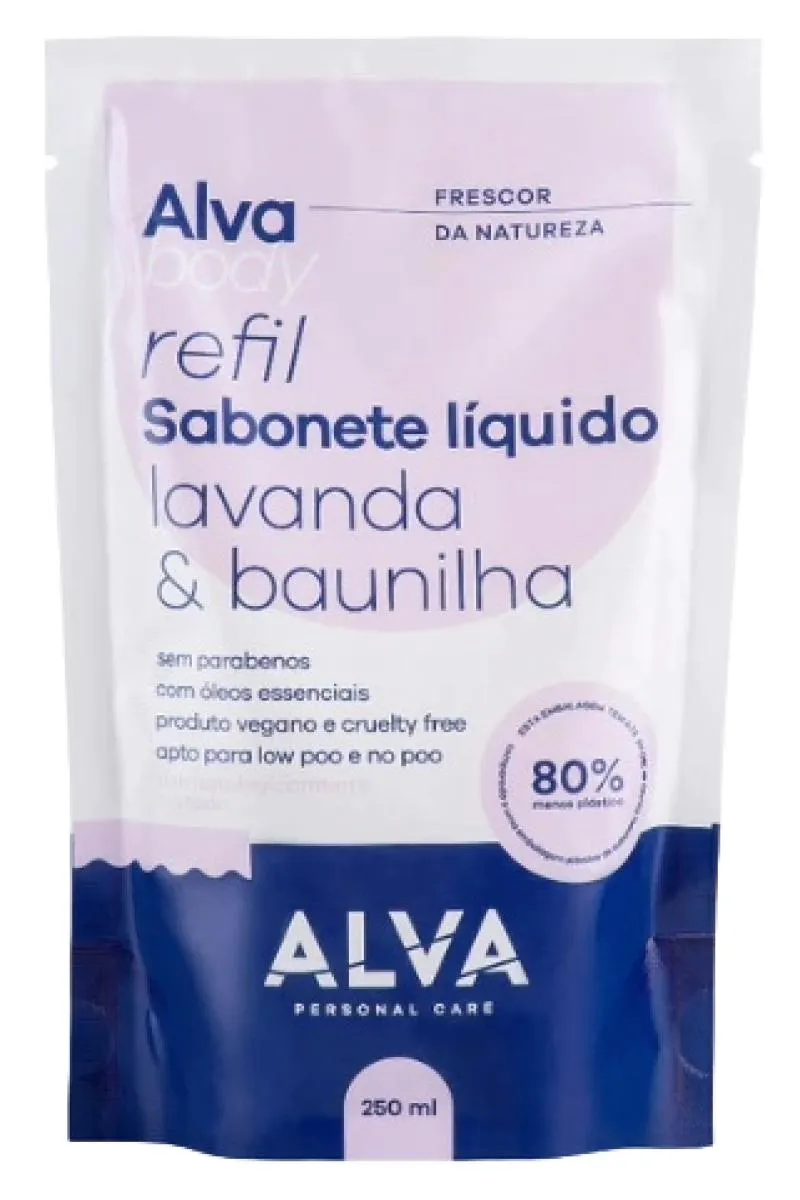 Sabonete Líquido Vegano Lavanda e Baunilha Refil Alva 250Ml