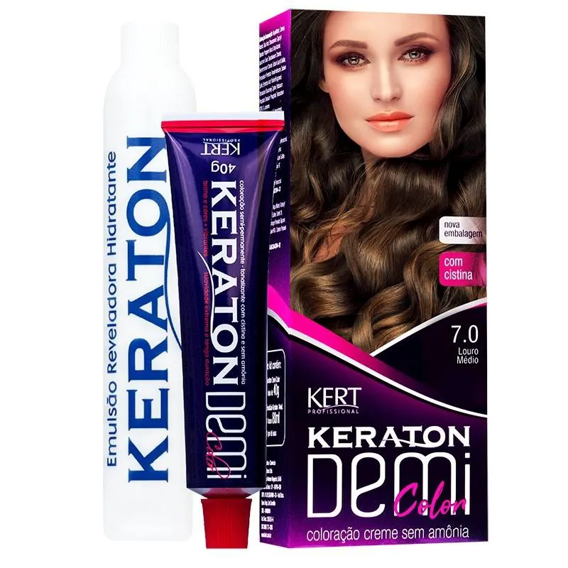 Coloração Keraton Demi Color Louro Medio 7.0