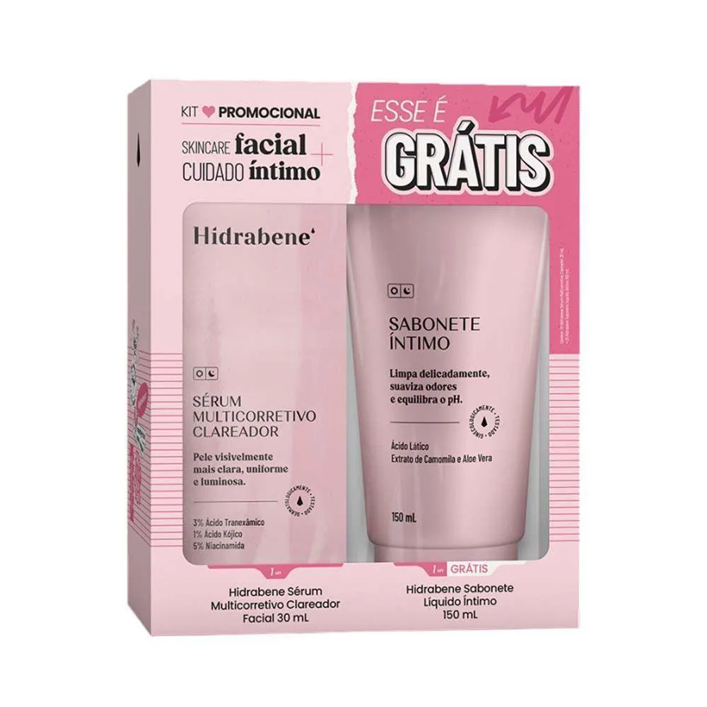 Kit Hidrabene Multicorretivo Clareador 30Ml + Sabonete Íntimo 150Ml