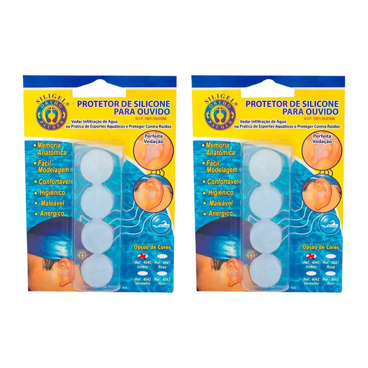 Kit C2 Protetor de Silicone Para Ouvidos C4  Orthopauher